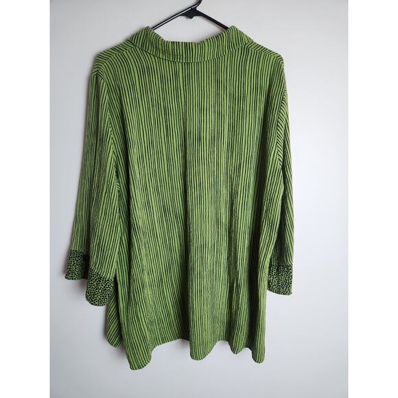 Ali Miles mixed print button front blouse sz 1X art to wear Lagenlook Careerwear - Picture 4 of 8